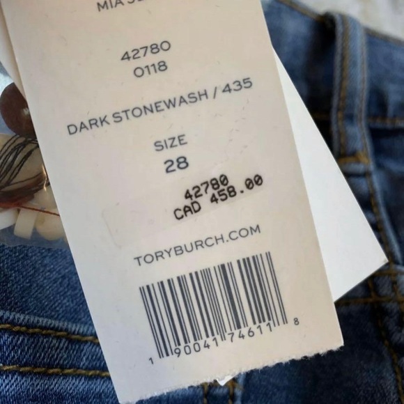 NWT Tory Burch Mia Beaded Jeans Size 28 - Picture 5 of 5